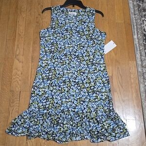 HARPER ROSE BRAND WOMEN'S SLEEVELESS BLUE FLORAL SUMMER TANK DRESS SIZE 8